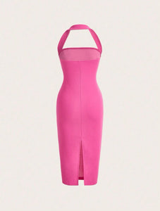 SOLD OUT-Backless Halter Neck Bodycon Dress