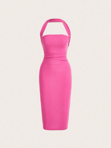 SOLD OUT-Backless Halter Neck Bodycon Dress