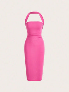 SOLD OUT-Backless Halter Neck Bodycon Dress