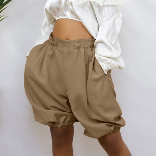 Casual Pocket Knee Length Loose  Short Pants