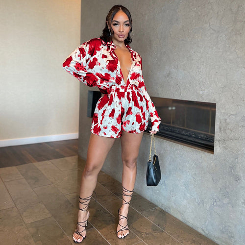 Multicolor Resort Two Piece Shorts Set