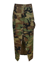 CAMOUFLAGE SPLIT SKIRT