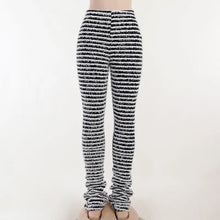 STRIPED HIGH WAIST STACKED PANTS