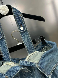 OFF SHOULDER HALTER DENIM JACKET